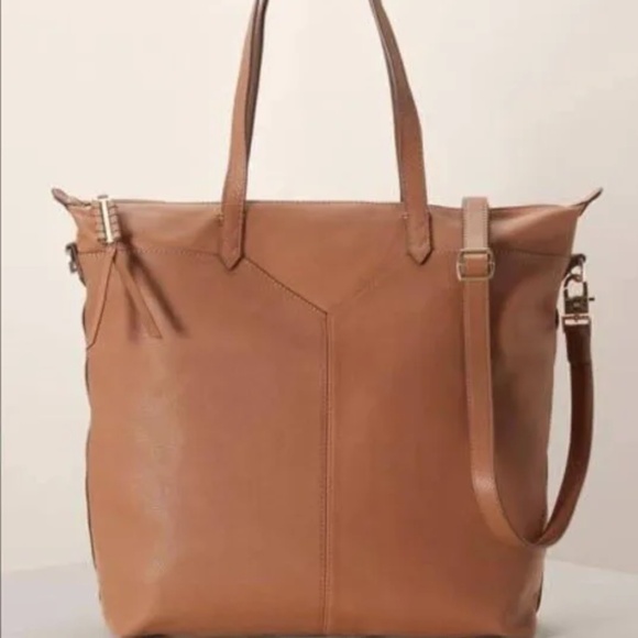 STELLA & DOT Covet Kensington leather tote bag in 'saddle' brown - Picture 2 of 6